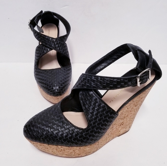 Loeffler Randal woven Leather wedge - Picture 1 of 10